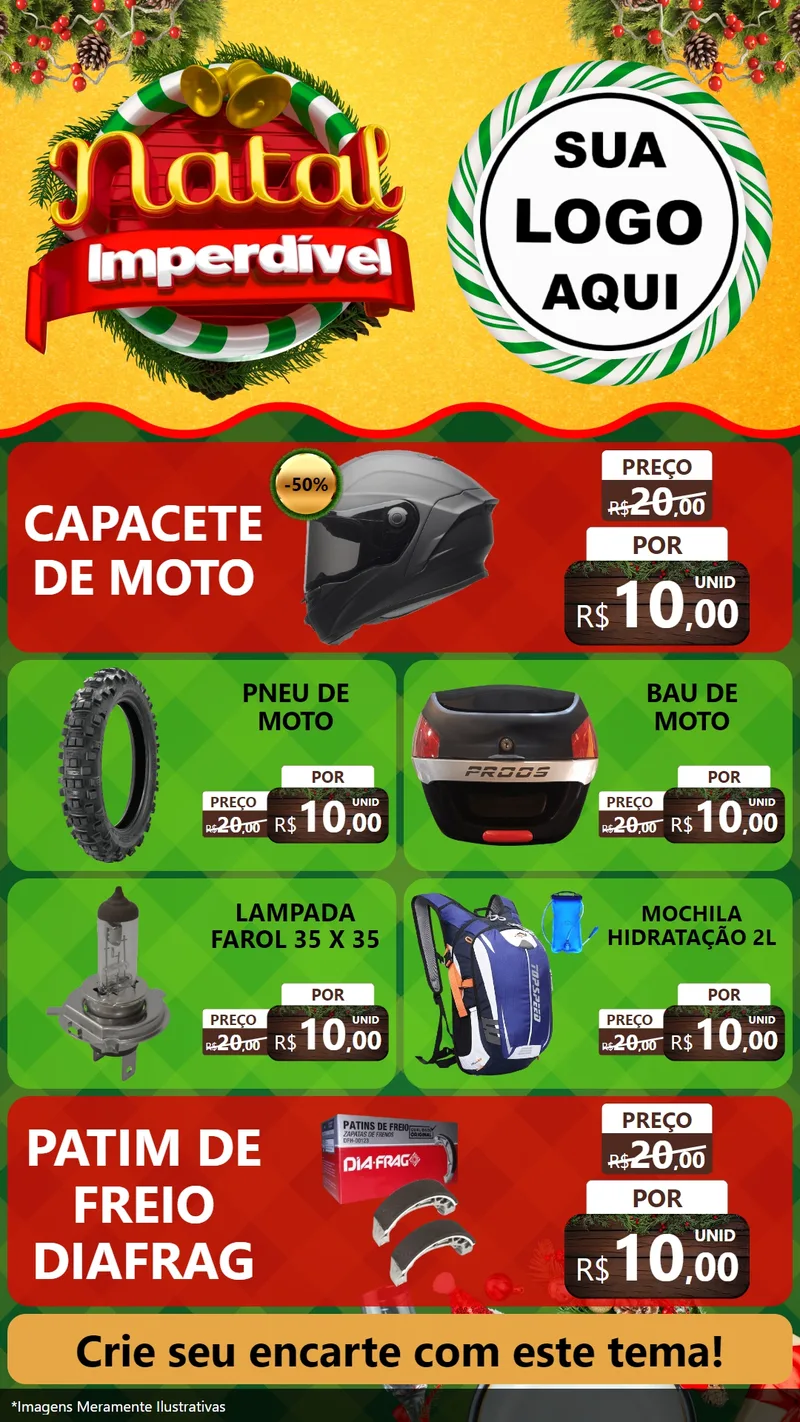 Modelo de TV para TV Vertical com o tema Natal Imperdível para Moto peças