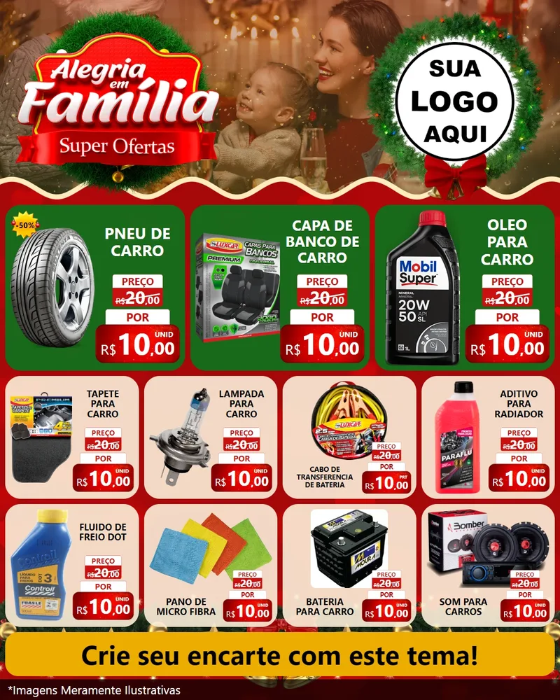 Modelo de Rede Social para Feed Instagram com o tema Alegria Em Família - Super Ofertas para Auto peças