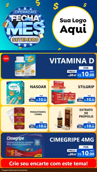 Modelo de TV para TV Vertical com o tema Operação Fecha Mês Setembro para Farmácia