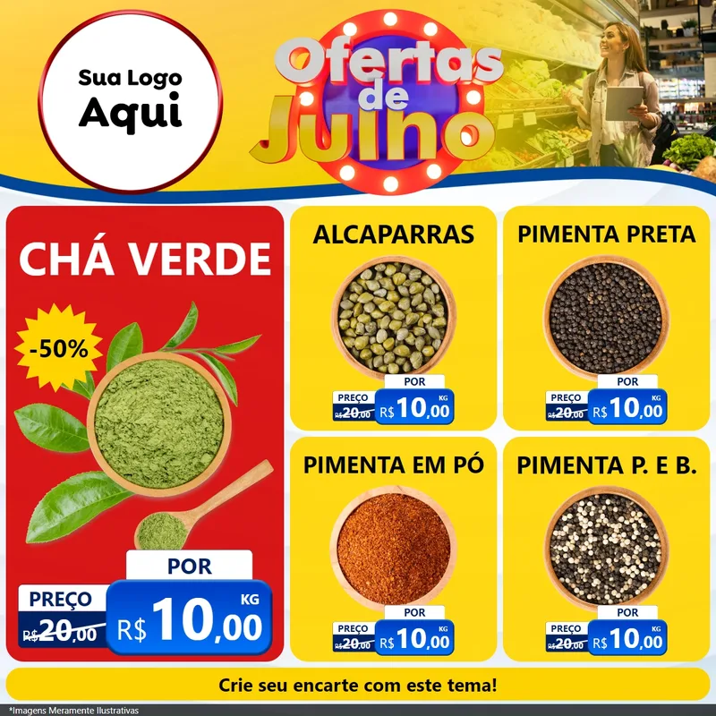 Modelo de Rede Social para Feed Facebook com o tema Ofertas de Julho para Produtos Naturais