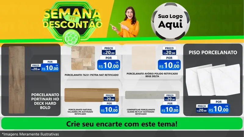 Modelo de TV para TV Horizontal com o tema Semana de Descontão - Copa para Pisos e revestimentos