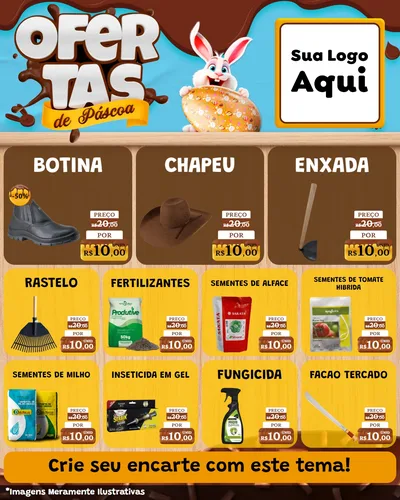 Modelo de Rede Social para Feed Instagram com o tema Ofertas de Páscoa para Agropecuária