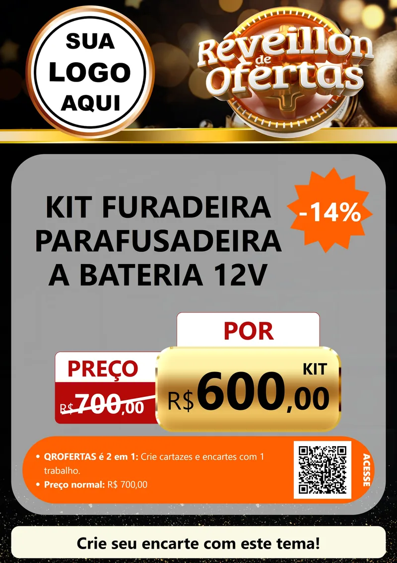 Modelo de Cartaz para Cartaz A4 Vertical com o tema Réveillon de Ofertas para Maquinas e Ferramentas