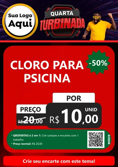 Modelo de Cartaz para Cartaz A4 Vertical com o tema Quarta Turbinada para Produtos para Piscina