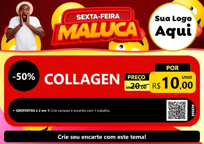 Modelo de Cartaz para Cartaz A4 Horizontal com o tema Sexta-feira Maluca para Suplementos alimentares