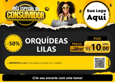 Modelo de Cartaz para Cartaz A4 Horizontal com o tema Mês Especial do Consumidor para Floricultura e jardim