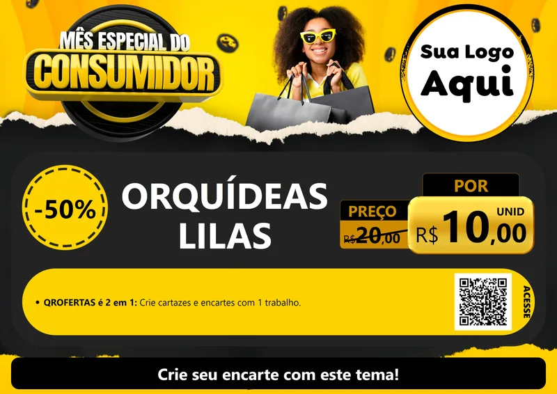 Modelo de Cartaz para Cartaz A4 Horizontal com o tema Mês Especial do Consumidor para Floricultura e jardim