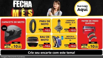 Modelo de TV para TV Horizontal com o tema Fecha Mês para Moto peças