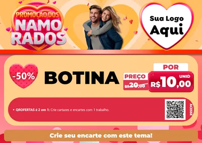 Modelo de Cartaz para Cartaz A4 Horizontal com o tema Promoção dos Namorados para Agropecuária