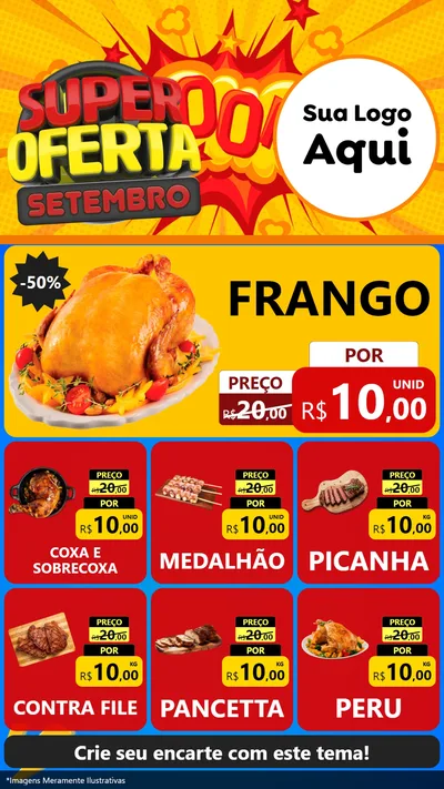 Modelo de Rede Social para Stories com o tema Super Oferta Setembro para Assados