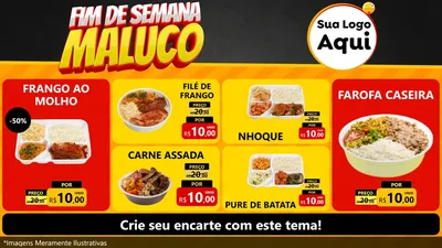Modelo de TV para TV Horizontal com o tema Final de Semana Maluco para Restaurante