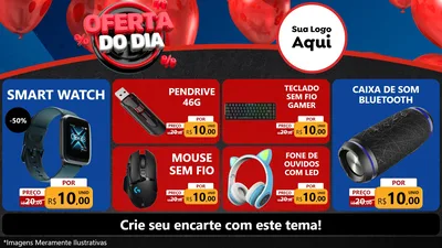 Modelo de TV para TV Horizontal com o tema Oferta do Dia para Informática
