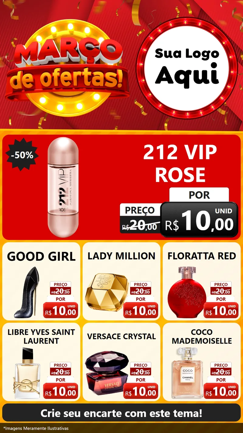 Modelo de Rede Social para Stories com o tema Março de Ofertas! para Perfumes