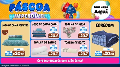 Modelo de TV para TV Horizontal com o tema Páscoa Imperdível para Cama, Mesa e Banho