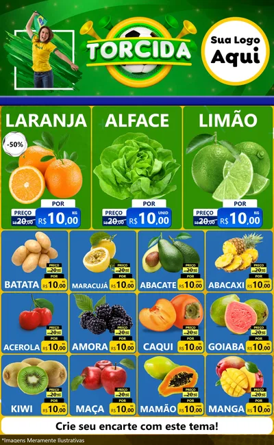 Modelo de Encarte para Encarte Grande com o tema Torcida para Hortifrúti