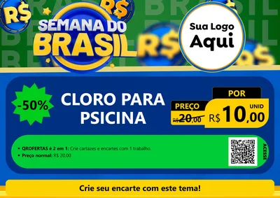 Modelo de Cartaz para Cartaz A4 Horizontal com o tema Semana Do Brasil para Produtos para Piscina