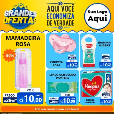 Modelo de Rede Social para Feed Facebook com o tema Grandes Ofertas para Bebês