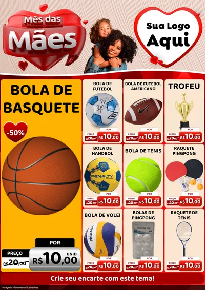 Modelo de Encarte para Encarte A4 Vertical com o tema Mês das Mães para Artigos Esportivos