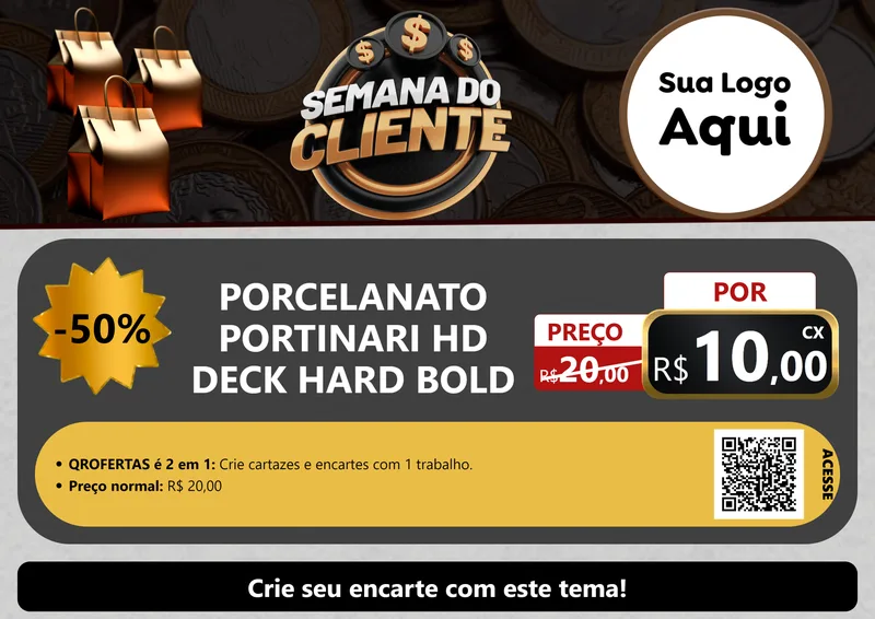 Modelo de Cartaz para Cartaz A4 Horizontal com o tema Semana do Cliente para Pisos e revestimentos