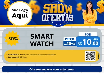Modelo de Cartaz para Cartaz A4 Horizontal com o tema Show de Ofertas para Informática