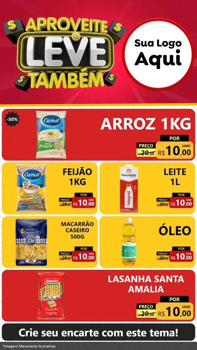 Modelo de TV para TV Vertical com o tema Aproveite e Leve Também para Supermercado