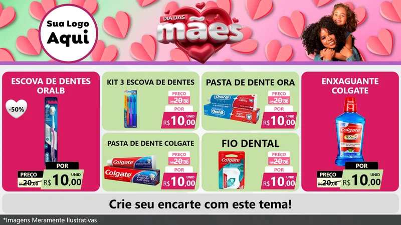 Modelo de TV para TV Horizontal com o tema Dia das Mães para Higiene Pessoal