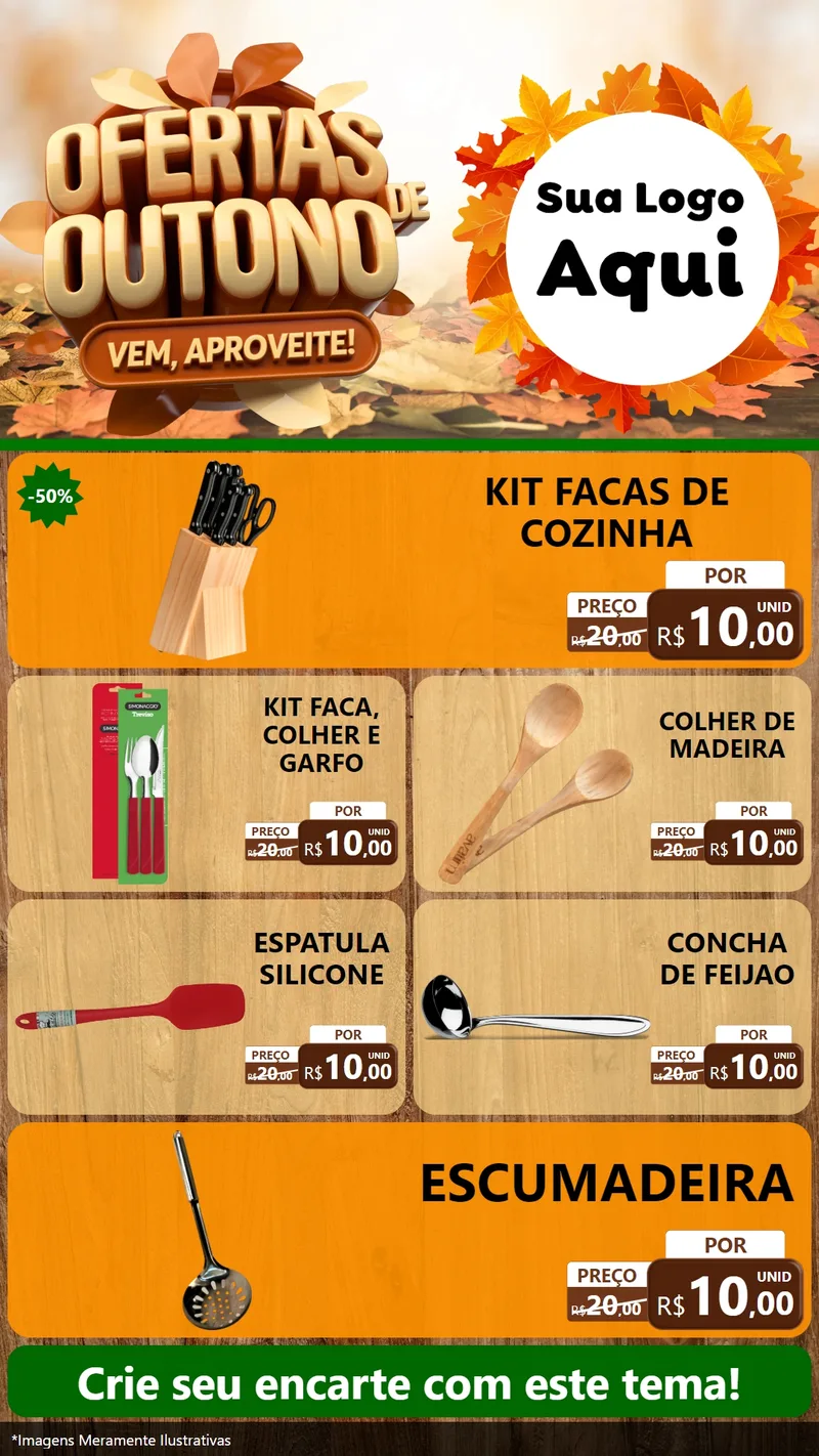 Modelo de TV para TV Vertical com o tema Ofertas de Outono - Vem, Aproveite! para Utilidades Domésticas