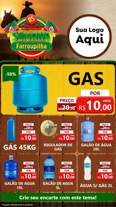 Modelo de Rede Social para Stories com o tema Especial Semana Farroupilha para Água e gás