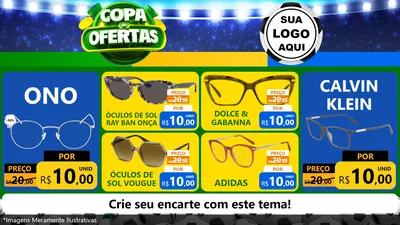 Modelo de TV para TV Horizontal com o tema Copa de Ofertas para Óticas