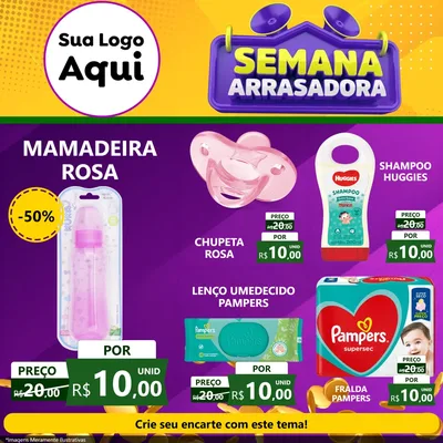 Modelo de Rede Social para Feed Facebook com o tema Semana Arrasadora para Bebês