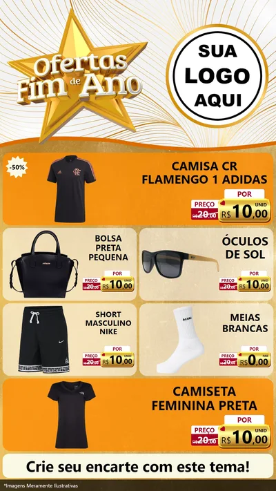 Modelo de TV para TV Vertical com o tema Ofertas Fim de Ano para Roupas e acessórios