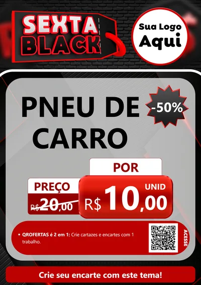 Modelo de Cartaz para Cartaz A4 Vertical com o tema Sexta Black para Auto peças