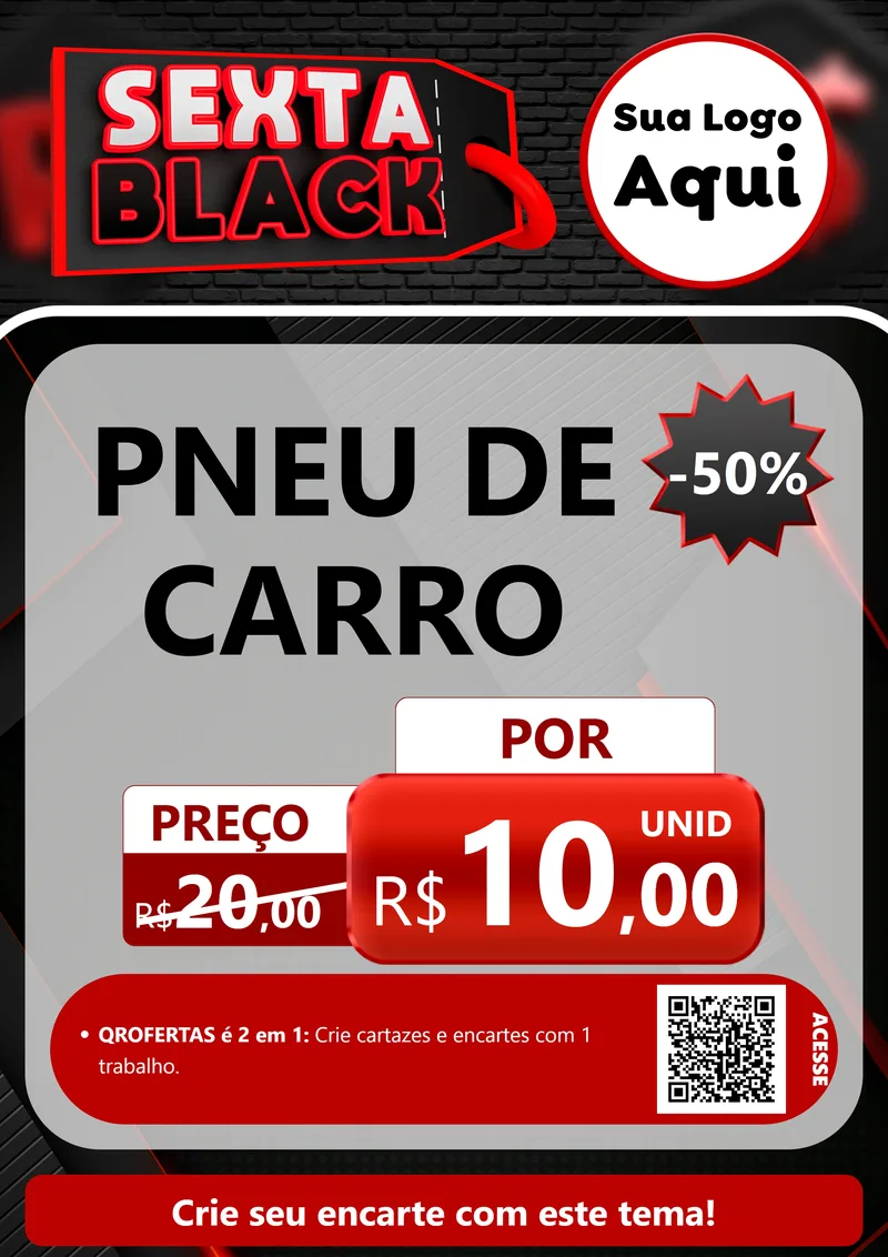 Modelo de Cartaz para Cartaz A4 Vertical com o tema Sexta Black para Auto peças