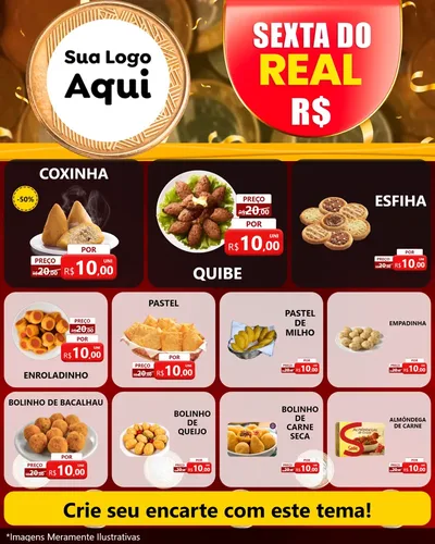 Modelo de Rede Social para Feed Instagram com o tema Sexta do Real para Salgadaria