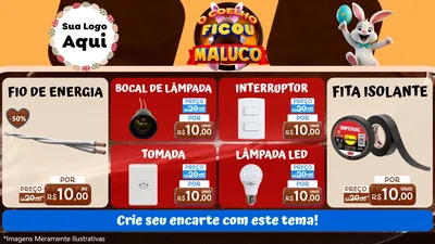 Modelo de TV para TV Horizontal com o tema O Coelho Ficou Maluco - Páscoa para Materiais Elétricos