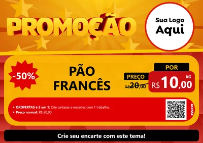 Modelo de Cartaz para Cartaz A4 Horizontal com o tema Promoção para Padaria