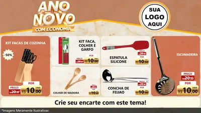 Modelo de TV para TV Horizontal com o tema Ano Novo Com Economia para Utilidades Domésticas