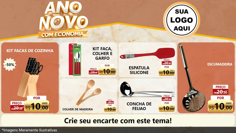 Modelo de TV para TV Horizontal com o tema Ano Novo Com Economia para Utilidades Domésticas