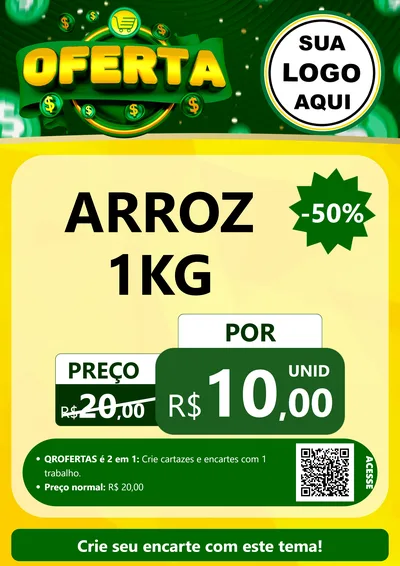Modelo de Cartaz para Cartaz A4 Vertical com o tema Oferta para Supermercado