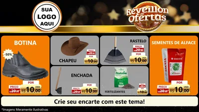 Modelo de TV para TV Horizontal com o tema Réveillon de Ofertas para Agropecuária