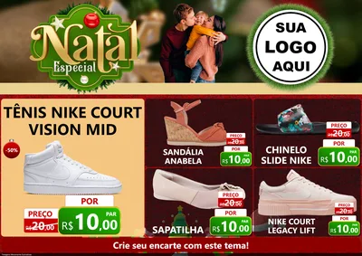 Modelo de Encarte para Encarte A4 Horizontal com o tema Natal Especial para Calçados