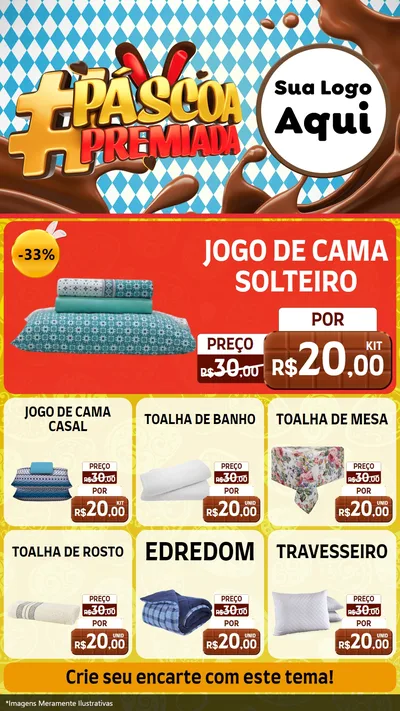 Modelo de Rede Social para Stories com o tema Páscoa Premiada para Cama, Mesa e Banho