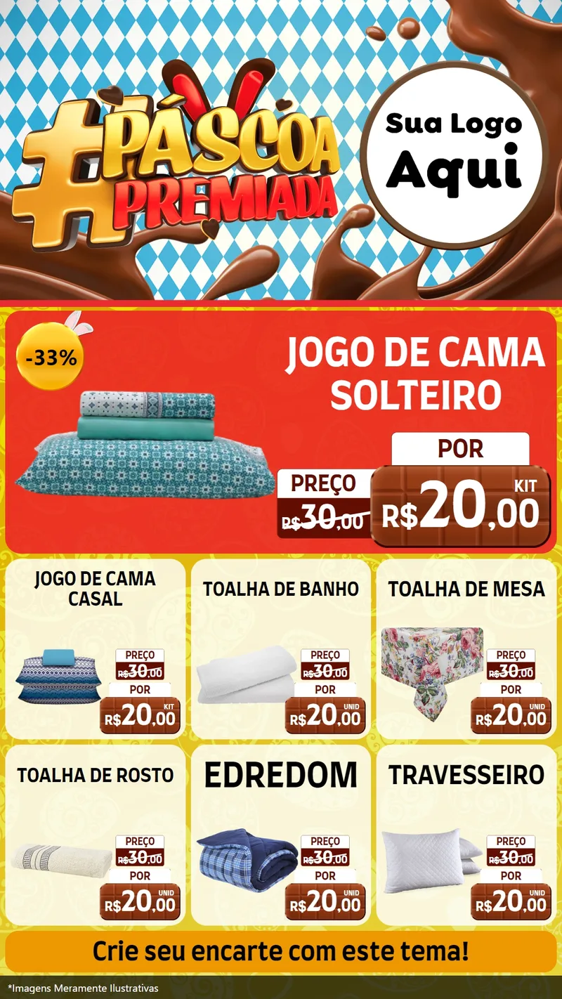 Modelo de Rede Social para Stories com o tema Páscoa Premiada para Cama, Mesa e Banho