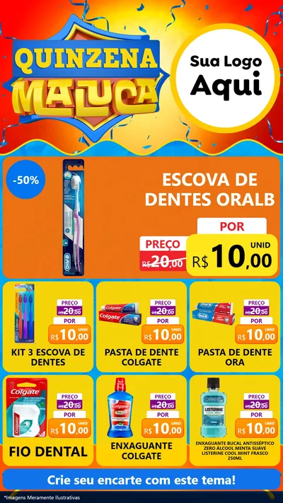 Modelo de Rede Social para Stories com o tema Quinzena Maluca para Higiene Pessoal