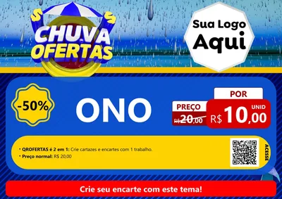 Modelo de Cartaz para Cartaz A4 Horizontal com o tema Chuva de Ofertas para Óticas