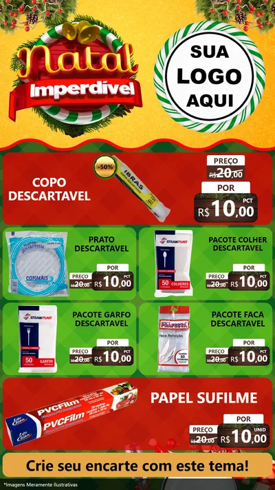 Modelo de TV para TV Vertical com o tema Natal Imperdível para Embalagens