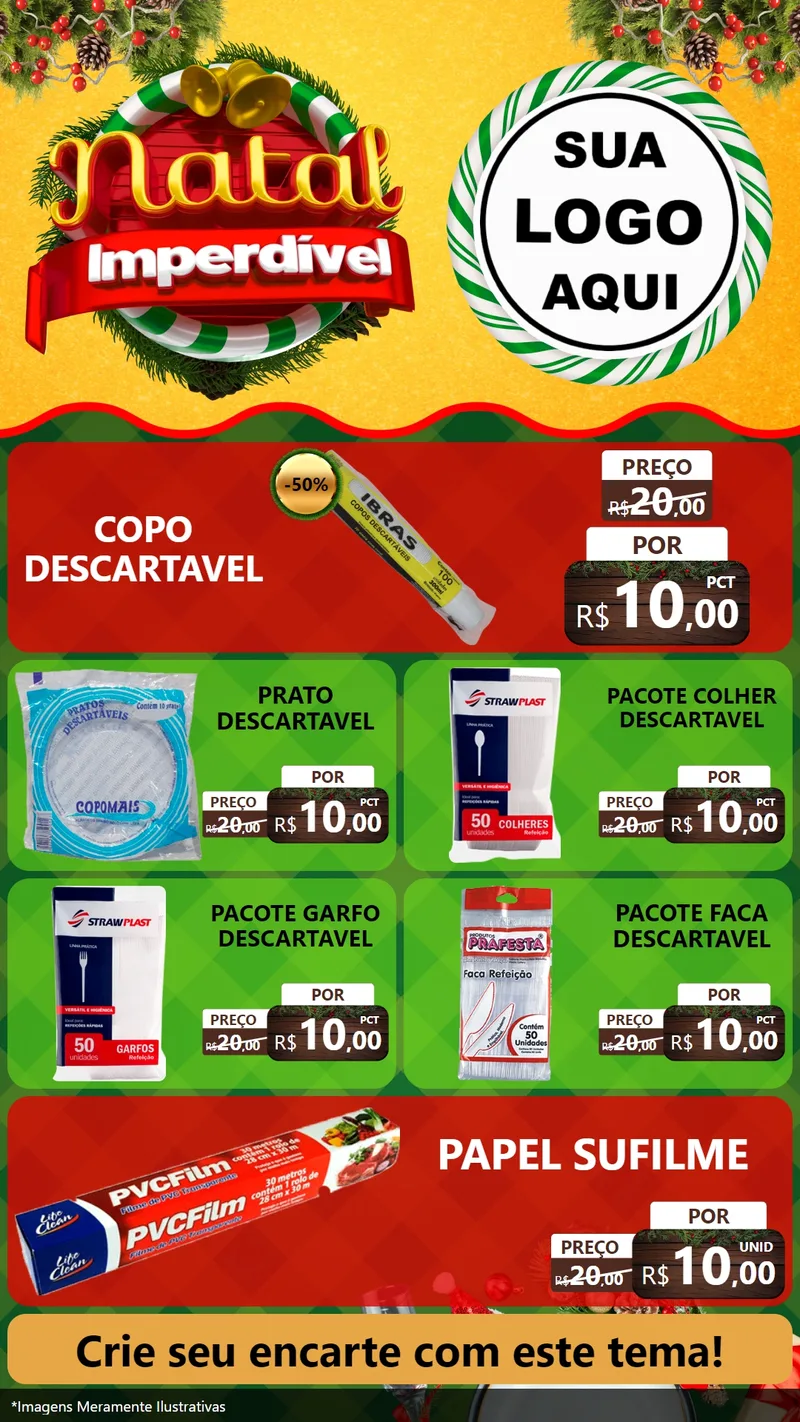 Modelo de TV para TV Vertical com o tema Natal Imperdível para Embalagens
