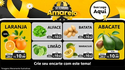 Modelo de TV para TV Horizontal com o tema Setembro Amarelo para Hortifrúti