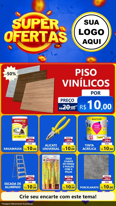 Modelo de Rede Social para Stories com o tema Super Ofertas para Material para Construção