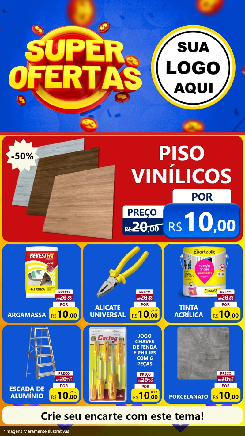 Modelo de Rede Social para Stories com o tema Super Ofertas para Material para Construção